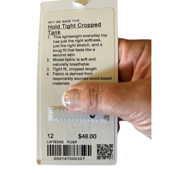 Lululemon Hold Tight Cropped Tank NWT Size 12 Flush Pink - Picture 4 of 6